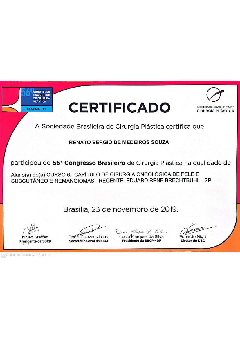 56º Congresso Brasileiro de Cirurgia Plástica — Curso de Cirurgia Oncológica de Pele, SBCP, 2019